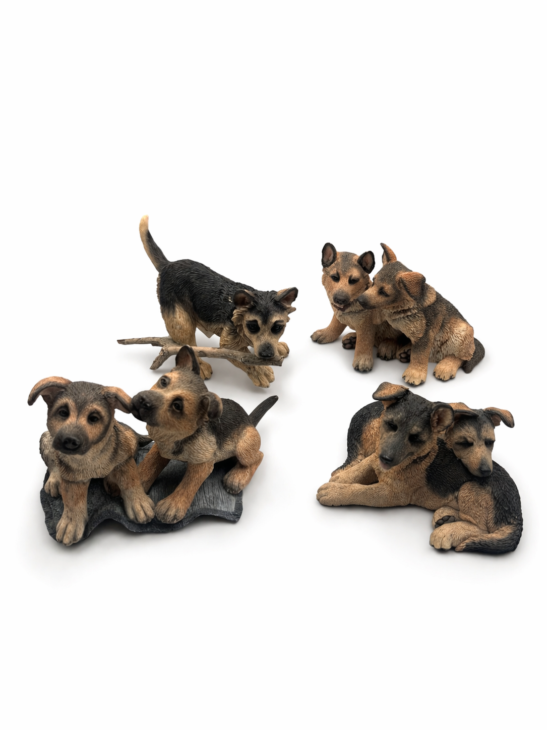 German Shepherd Puppy Figurine Set