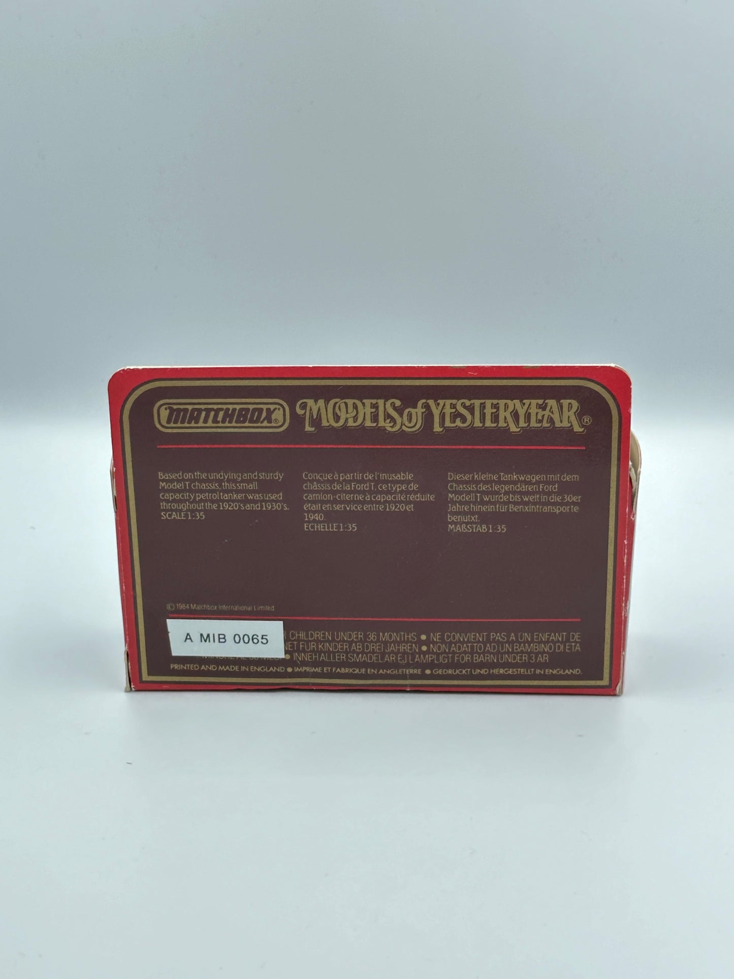 Matchbox Models of Yesteryear 1912 Model 'T' Ford Tanker Castrol Motor Oil