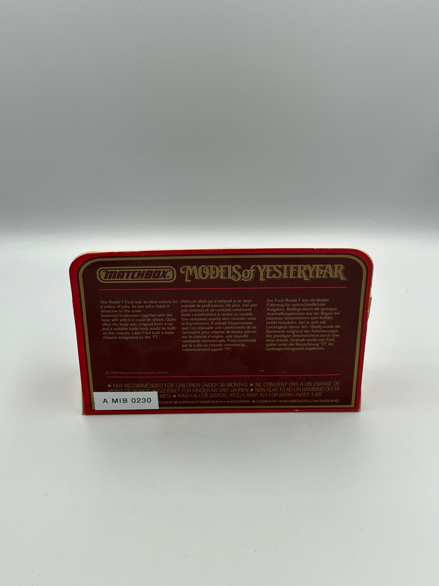 Matchbox Models of Yesteryear 1912 Ford Model 'T' Low Sided Truck "G. Imbarh"