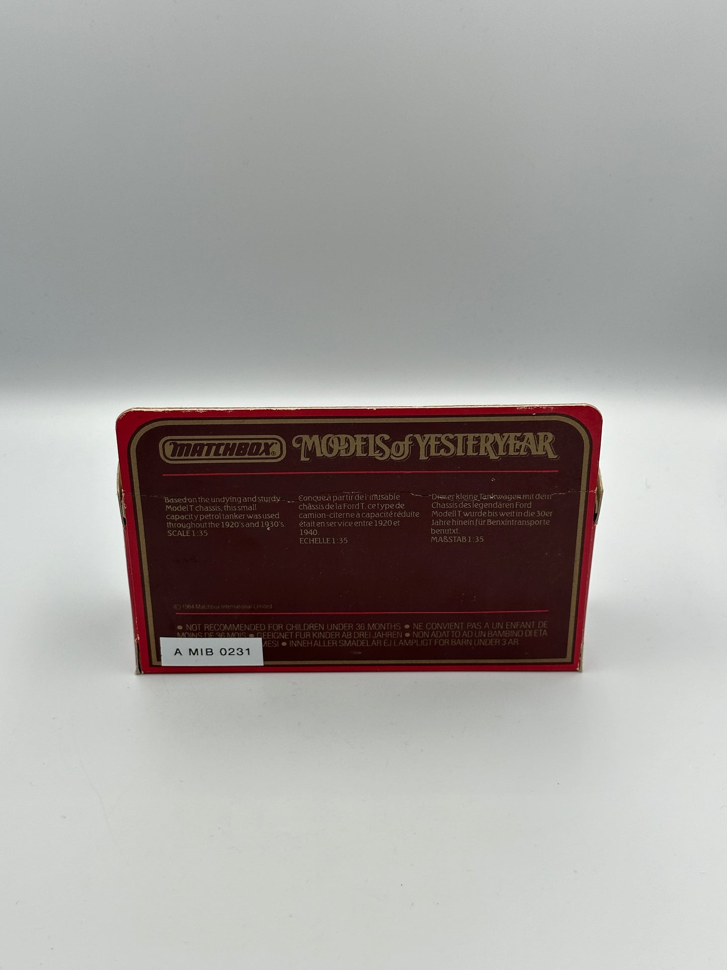 Matchbox Models of Yesteryear 1912 Ford Model 'T' Tanker "Carnation Farm Products"