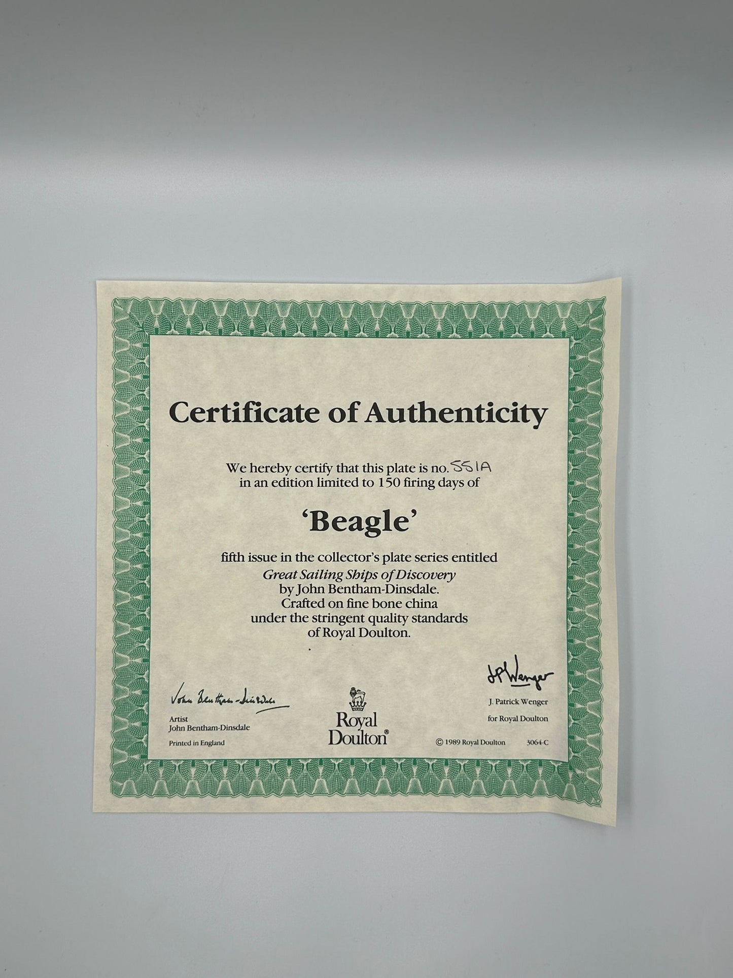 Royal Doulton Collector Plate – “Beagle” (1989)