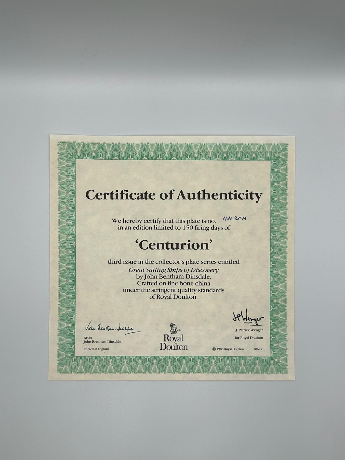 Royal Doulton Collector Plate – “Centurion” (1988)