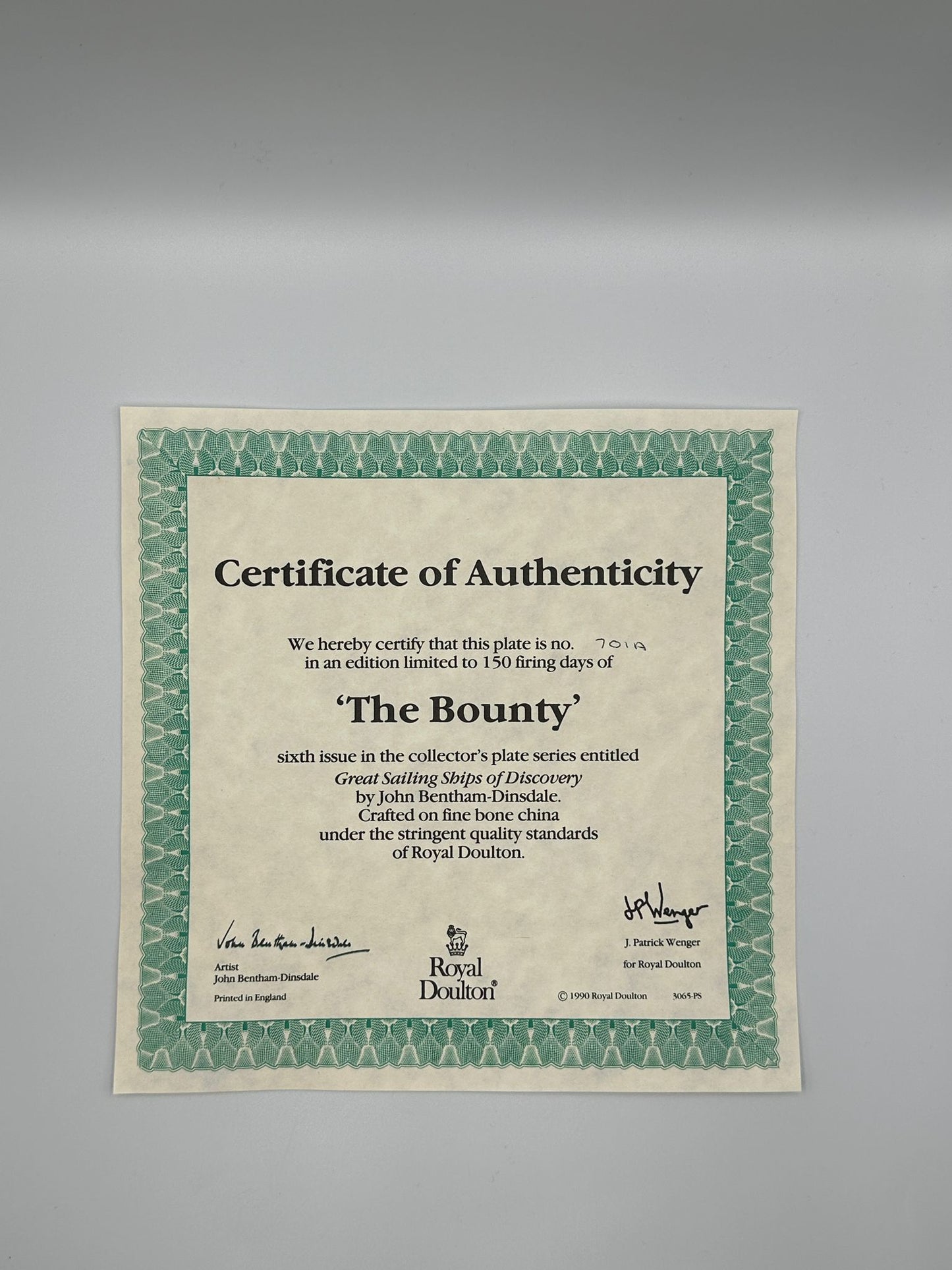 Royal Doulton Collector Plate – “The Bounty” (1990)