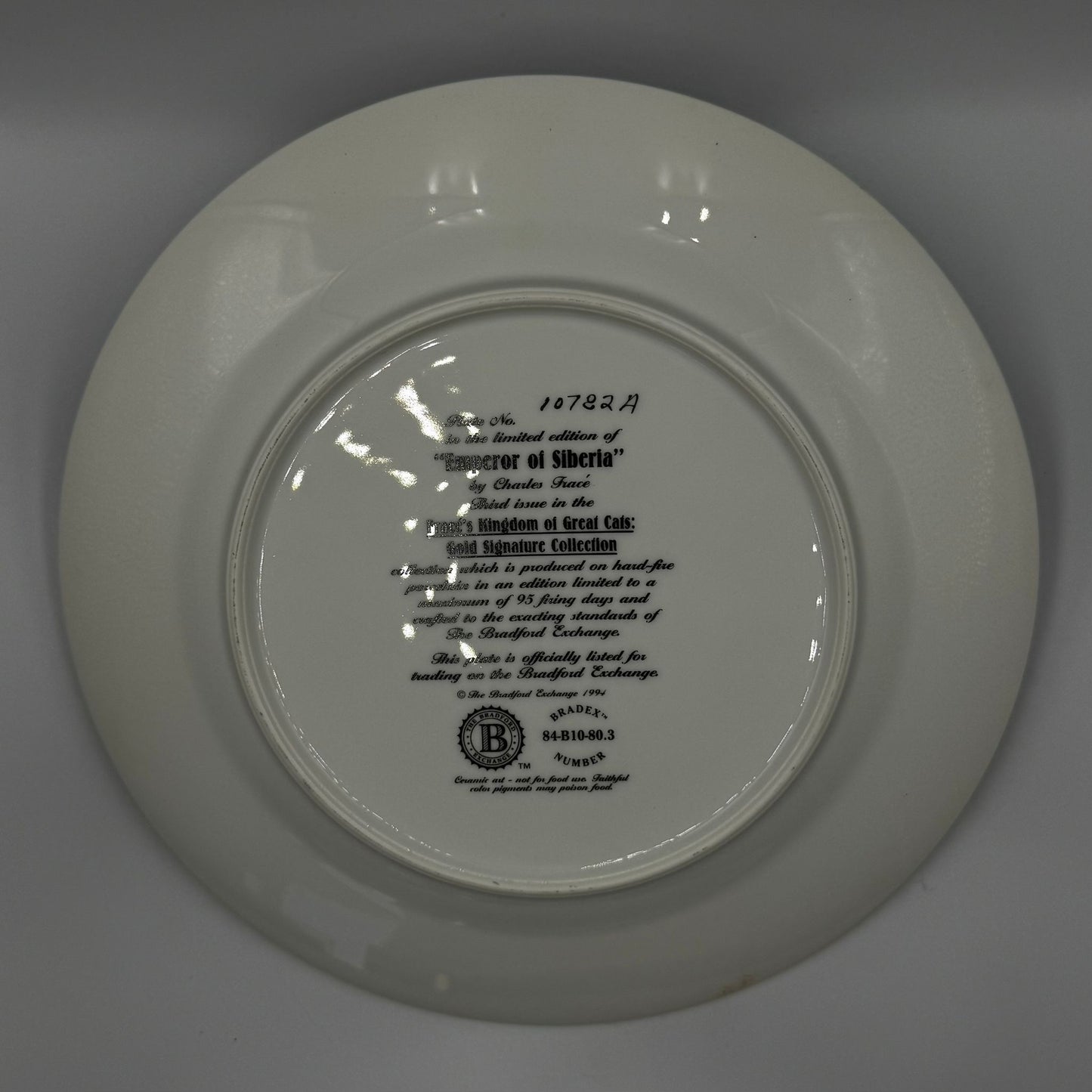 THE BRADFORD LIMITED EDITION COLLECTORS PLATE + BOX + COA "EMPEROR OF SIBERIA"