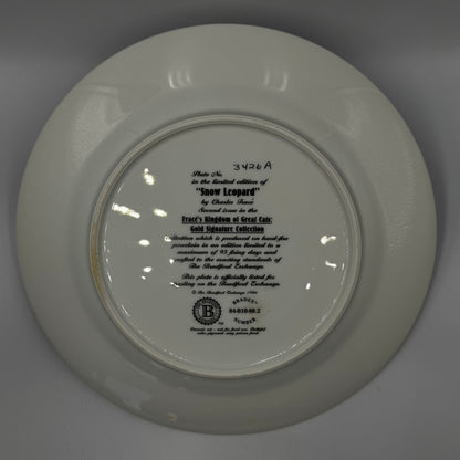 THE BRADFORD LIMITED EDITION COLLECTORS PLATE + BOX + COA "SNOW LEOPARD"