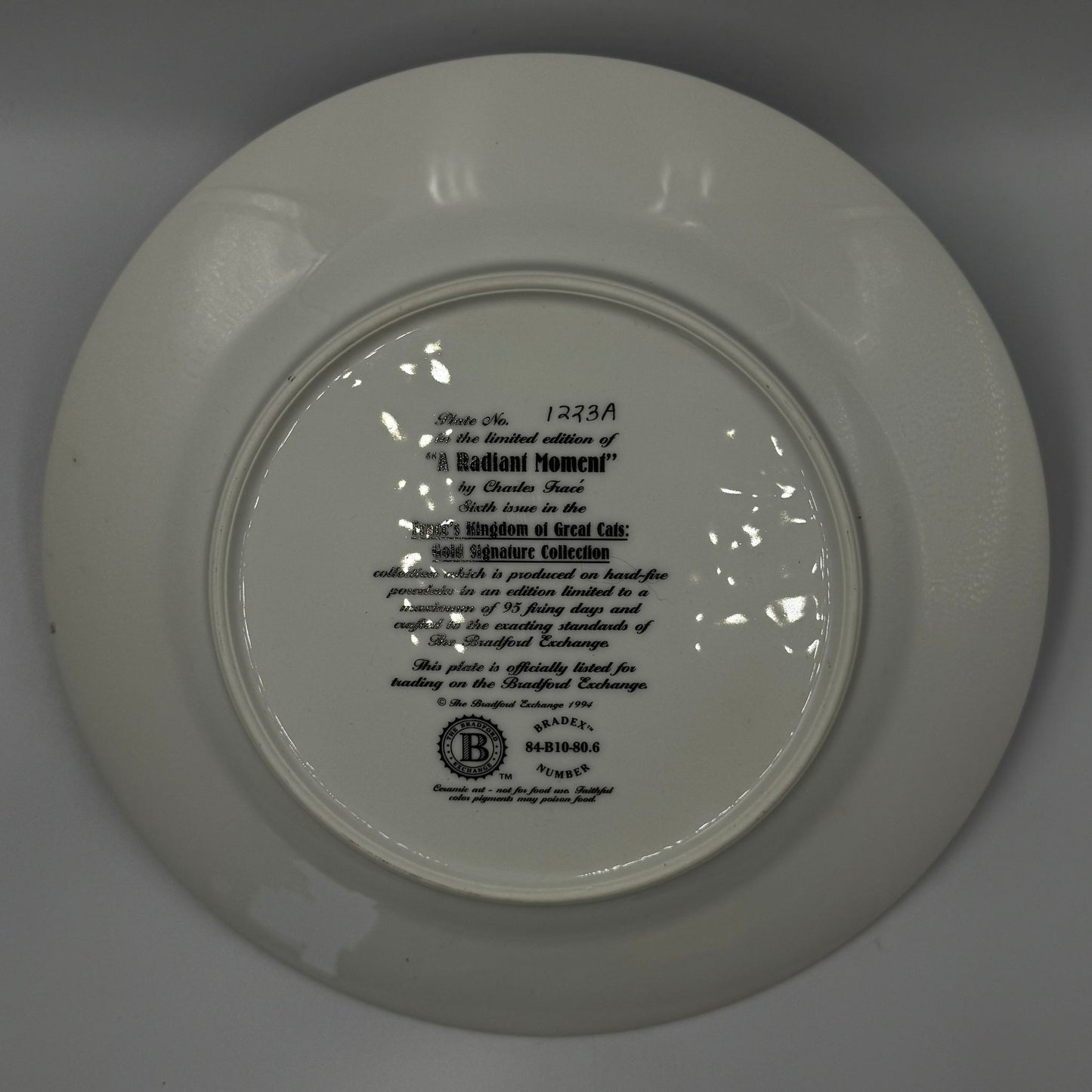 THE BRADFORD LIMITED EDITION COLLECTORS PLATE + BOX + COA "A RADIANT MOMENT"