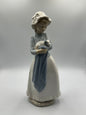 LLADRO NAO Girl Holding Puppy Dog in Blue Blanket #241