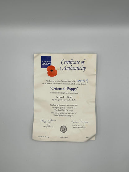 Royal British Legion Collector Plate – “Oriental Poppy”